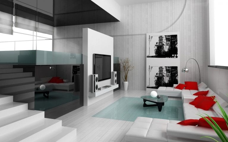 white living room