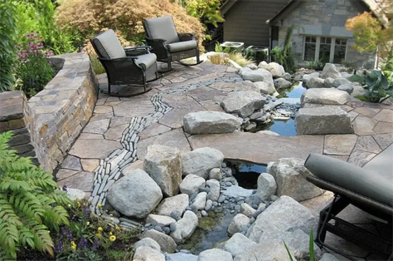 natural rock patio