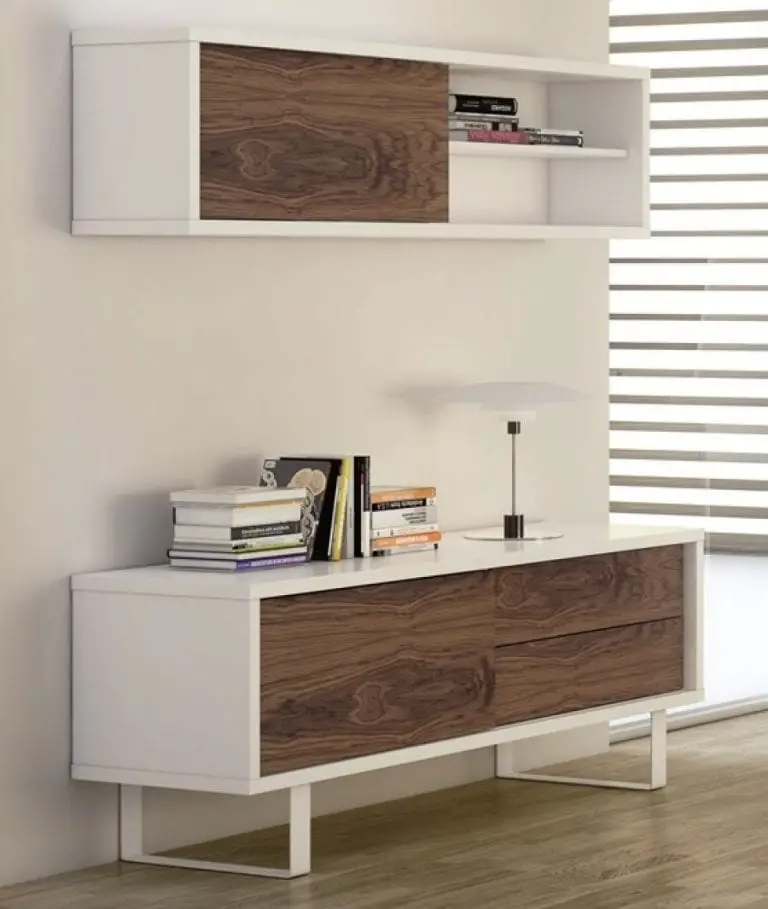 white and wood tv stands