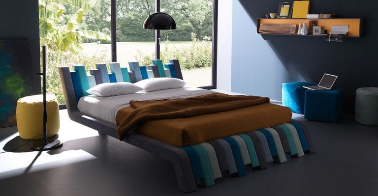 Cu.Bed Pictured in Modern Bedroom