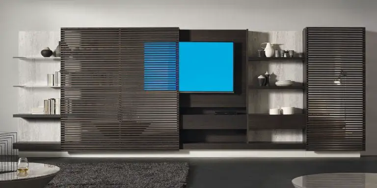 TV wall unit sliding doors