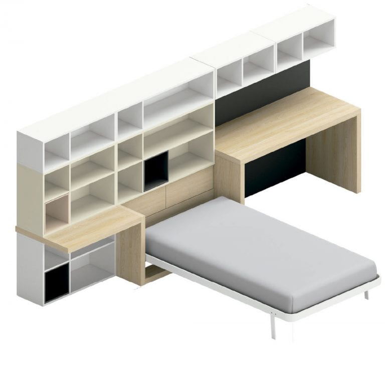 vertical single and double beds
