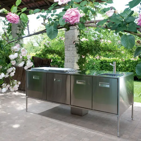 stainless steel barbeque and sink