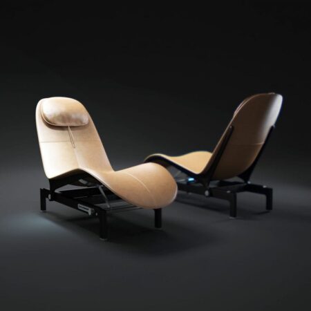 The Modern Ela Leather Chaise Longue from Giorgetti