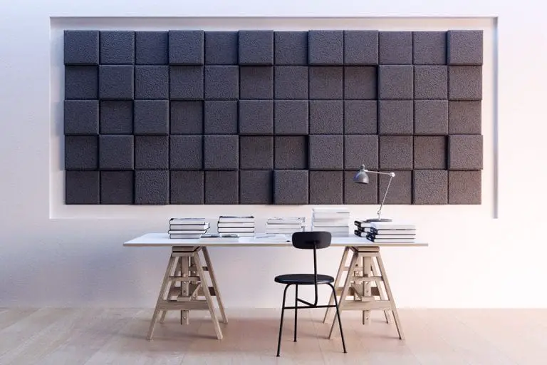 black wall acoustic tiles