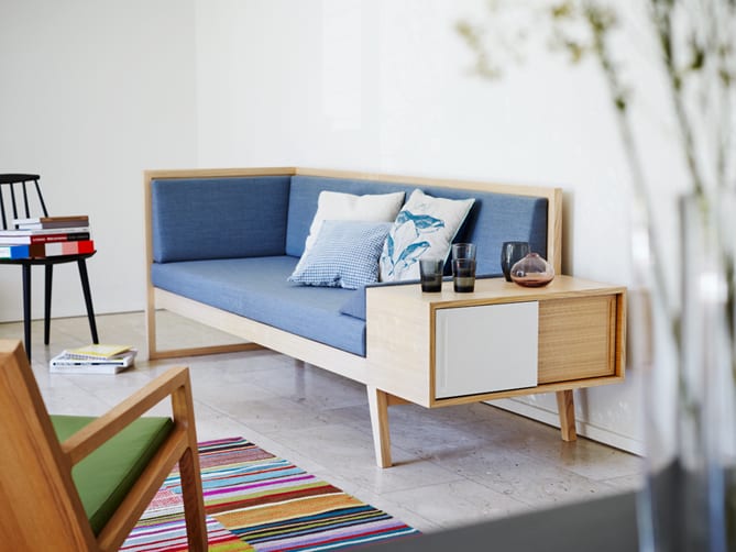 blue sofa bench design