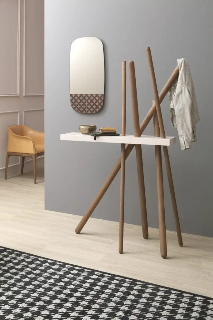 Wood, Hallway Console with Coat Hanger from Tonin Casa