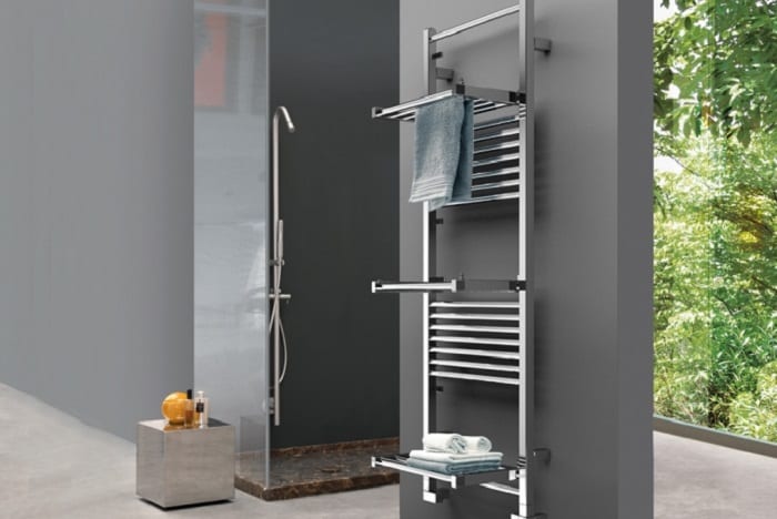 bathroom radiator with shelves