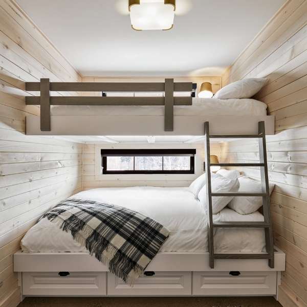 Double bunk beds with stairs