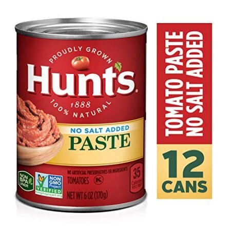 Hunt's Tomato Paste No Salt Added, Keto Friendly, 6 oz, 12 Pack