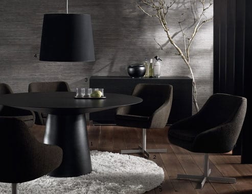 BOCONCEPT AMARI MODERN ROUND DINING TABLE AND SIDEBOARD