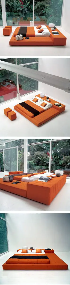 squaring bonaldo italian modern platform upholstered beds 