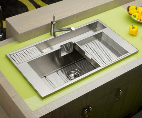 elkay large kitchen sinks and modern faucets