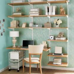 Space Saving; Elfa Shelf and Desk From The Container Store